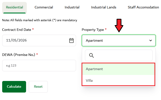 official dubai rera calculator